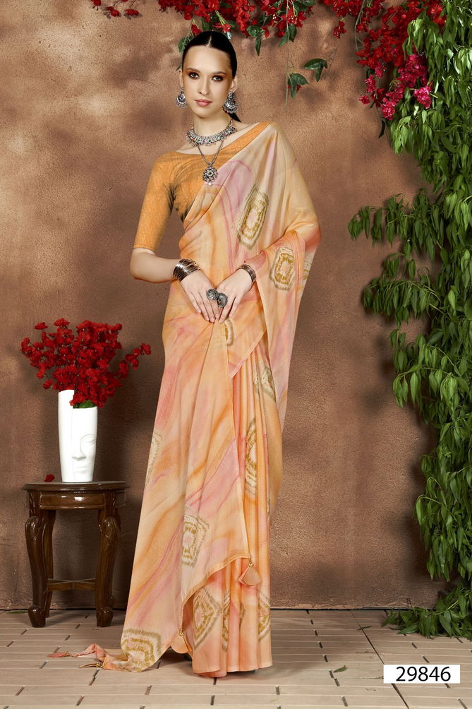 Tamia By Vallabhi Shibori Chiffon Printed Sarees Wholesale Market In Surat